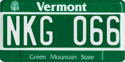 VT license plate NKG066