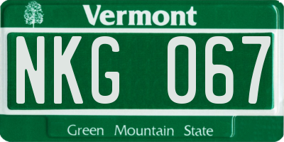 VT license plate NKG067