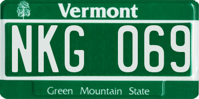 VT license plate NKG069