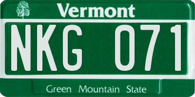 VT license plate NKG071
