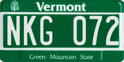VT license plate NKG072