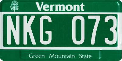 VT license plate NKG073