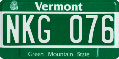 VT license plate NKG076