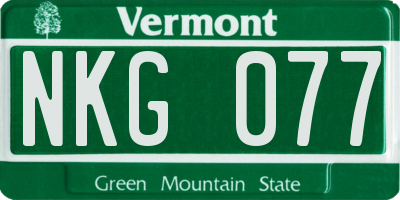 VT license plate NKG077