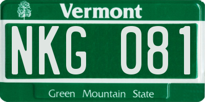 VT license plate NKG081