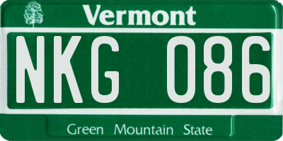 VT license plate NKG086