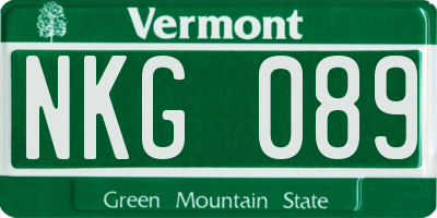 VT license plate NKG089