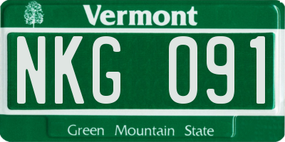 VT license plate NKG091