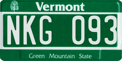 VT license plate NKG093