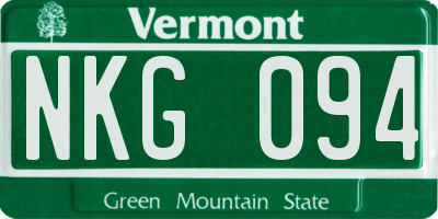 VT license plate NKG094