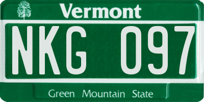 VT license plate NKG097