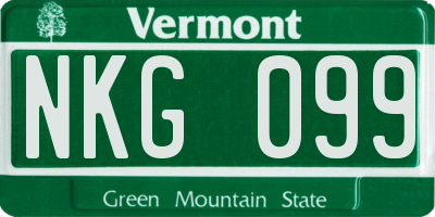VT license plate NKG099