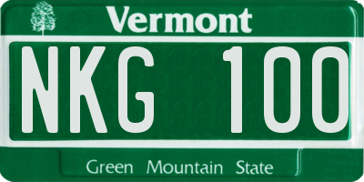 VT license plate NKG100