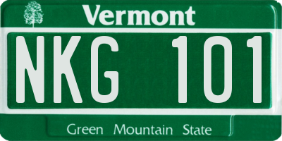 VT license plate NKG101