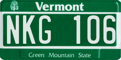 VT license plate NKG106