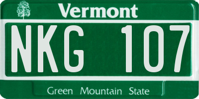 VT license plate NKG107