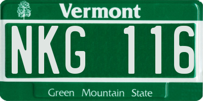 VT license plate NKG116