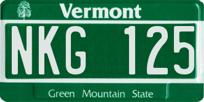 VT license plate NKG125