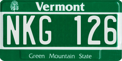 VT license plate NKG126
