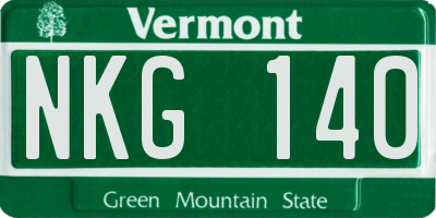 VT license plate NKG140