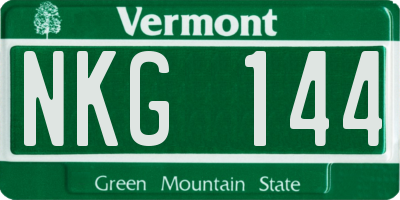 VT license plate NKG144