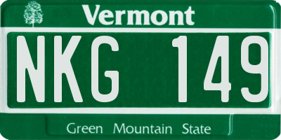 VT license plate NKG149