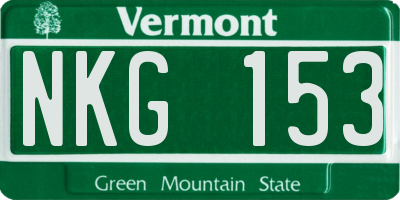 VT license plate NKG153