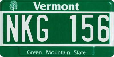VT license plate NKG156