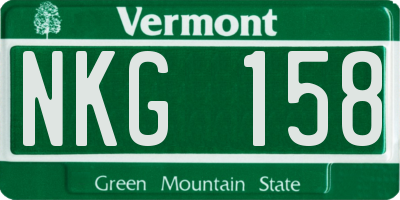 VT license plate NKG158
