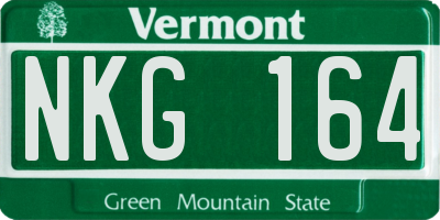 VT license plate NKG164