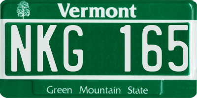 VT license plate NKG165