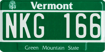 VT license plate NKG166