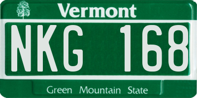VT license plate NKG168