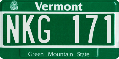VT license plate NKG171