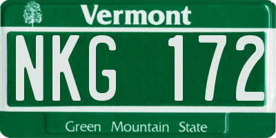 VT license plate NKG172