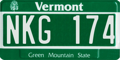 VT license plate NKG174