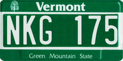 VT license plate NKG175