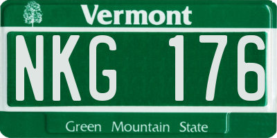 VT license plate NKG176