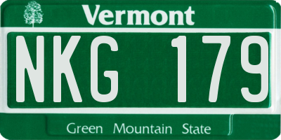 VT license plate NKG179