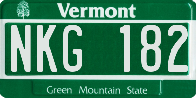 VT license plate NKG182
