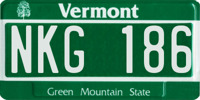 VT license plate NKG186