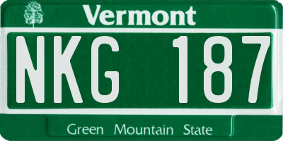 VT license plate NKG187