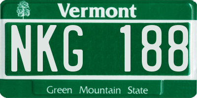VT license plate NKG188