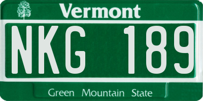 VT license plate NKG189