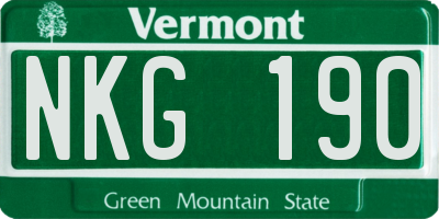 VT license plate NKG190