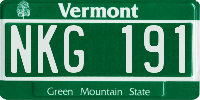 VT license plate NKG191