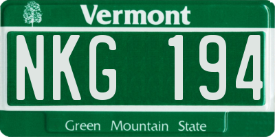 VT license plate NKG194