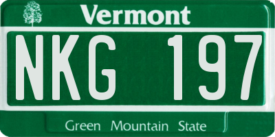 VT license plate NKG197