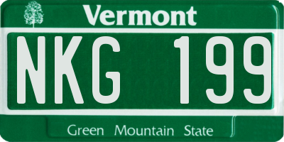 VT license plate NKG199