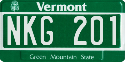 VT license plate NKG201